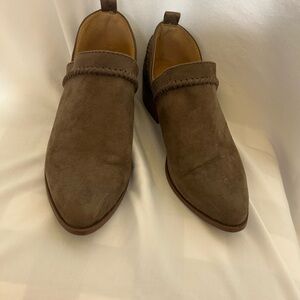 Qupid Women's muted green Suede Loafers. Perfect fall shoes for slacks, jeans.